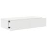 Stylish Wall Shelf with Drawers - White 80x33x17 cm