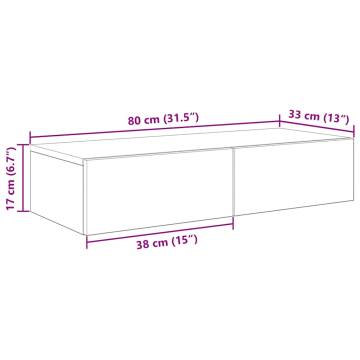 Stylish Wall Shelf with Drawers - White 80x33x17 cm