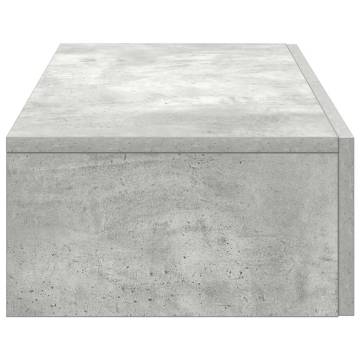 Wall Shelf with Drawers - Concrete Grey, Engineered Wood 80x33cm