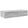 Wall Shelf with Drawers in Grey Sonoma - Stylish & Practical