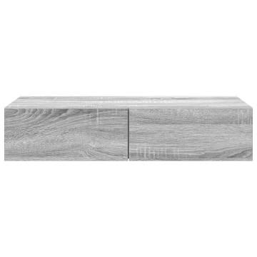 Wall Shelf with Drawers in Grey Sonoma - Stylish & Practical