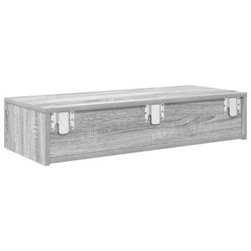 Wall Shelf with Drawers in Grey Sonoma - Stylish & Practical