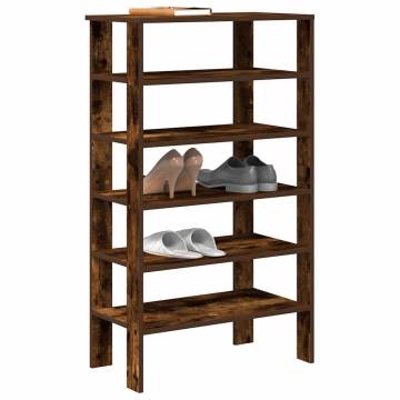 Elegant Shoe Rack in Smoked Oak | Space-Saving Design