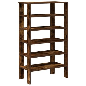 Elegant Shoe Rack in Smoked Oak | Space-Saving Design