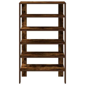 Elegant Shoe Rack in Smoked Oak | Space-Saving Design