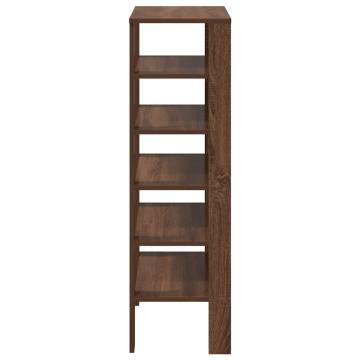 Elegant Brown Oak Shoe Rack - Space-Saving Design - 61x32x105 cm