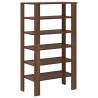 Elegant Brown Oak Shoe Rack - Space-Saving Design - 61x32x105 cm