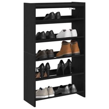 Shoe Rack Black 60x25x100 cm | Durable Engineered Wood Storage