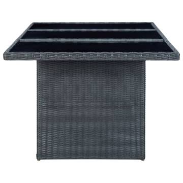 Stylish Dark Grey Poly Rattan Garden Table | HipoMarket