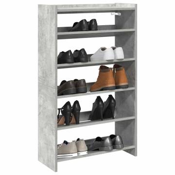 Shoe Rack Concrete Oak 60x25x100 cm | Elegant & Durable Design