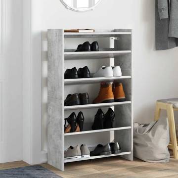 Shoe Rack Concrete Oak 60x25x100 cm | Elegant & Durable Design