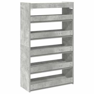 Shoe Rack Concrete Oak 60x25x100 cm | Elegant & Durable Design