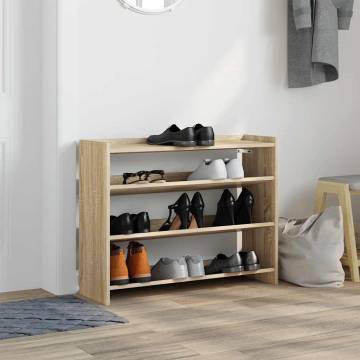 Shoe Rack Sonoma Oak 80x25 cm - Stylish Storage Solution