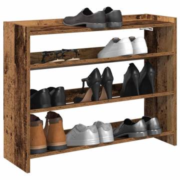 Shoe Rack Old Wood 80x25x61.5 cm | Stylish & Durable Storage