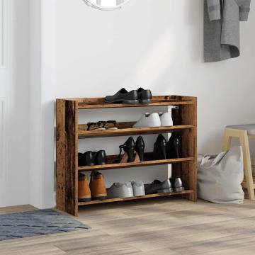 Shoe Rack Old Wood 80x25x61.5 cm | Stylish & Durable Storage