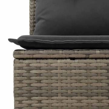 7 Piece Garden Sofa Set - Grey Poly Rattan & Cushions