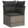 8 Piece Garden Sofa Set - Grey Poly Rattan with Cushions