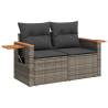 8 Piece Garden Sofa Set - Grey Poly Rattan with Cushions