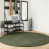  Rug HUARTE Short Pile Soft and Washable Forest Green Ø 200 cm Colour green Size Ø 200 cm 