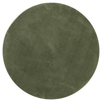 Rug HUARTE Ø 200 cm - Soft, Washable & Non-Slip Forest Green