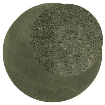 Rug HUARTE Ø 200 cm - Soft, Washable & Non-Slip Forest Green