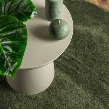 Rug HUARTE Ø 200 cm - Soft, Washable & Non-Slip Forest Green