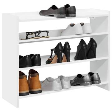 Shoe Rack White 80x25x61.5 cm - Stylish & Durable Storage