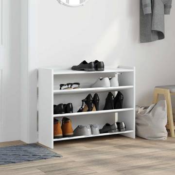 Shoe Rack White 80x25x61.5 cm - Stylish & Durable Storage