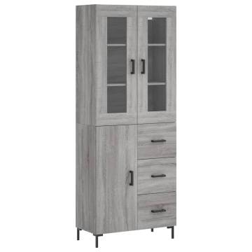 Stylish Highboard Grey Sonoma - Durable Engineered Wood