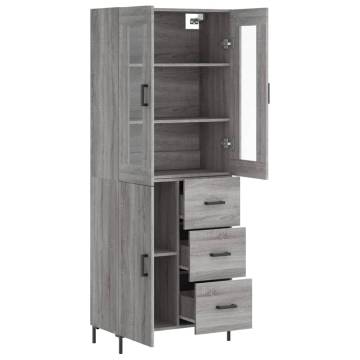 Stylish Highboard Grey Sonoma - Durable Engineered Wood