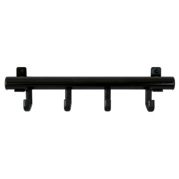 V-Part Techno 4 Black Coat Rack with 4 Hooks - Stylish Space Saver