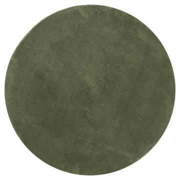 HUARTE Soft Washable Forest Green Rug Ø 160 cm - Cozy & Durable