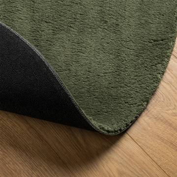 HUARTE Soft Washable Forest Green Rug Ø 160 cm - Cozy & Durable