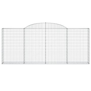 Arched Gabion Baskets - 9 pcs Galvanised Iron | Hipomarket