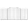 Arched Gabion Baskets - 9 pcs Galvanised Iron | Hipomarket