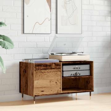 Stylish Old Wood Record Cabinet - Durable Engineered Wood