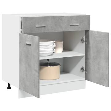 Drawer Bottom Cabinet - Concrete Grey 80x46x81.5 cm