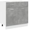 Drawer Bottom Cabinet - Concrete Grey 80x46x81.5 cm