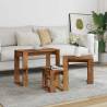 Elegant Nest of Tables - 3 pcs Old Wood | Hipomarket