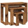 Elegant Nest of Tables - 3 pcs Old Wood | Hipomarket