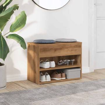 Artisan Oak Shoe Bench | Stylish & Durable Storage Solution