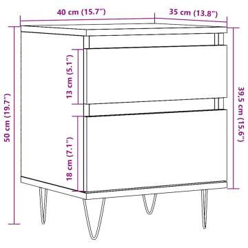 Trendy Old Wood Bedside Cabinets - 2 pcs | HipoMarket