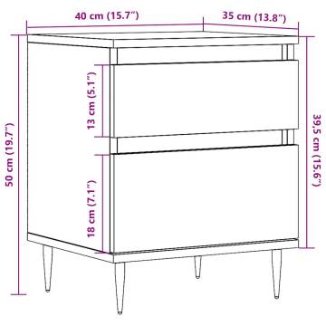 Trendy Artisan Oak Bedside Cabinet - 40x35x50 cm | HipoMarket