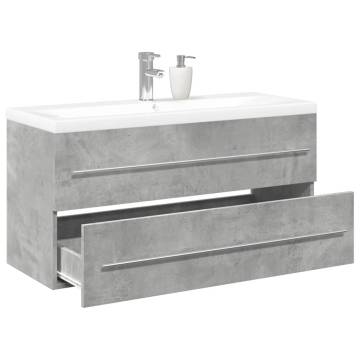 2 Piece Bathroom Furniture Set - Concrete Grey Wood