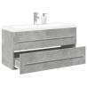  2 Piece Bathroom Furniture Set Concrete Grey Engineered Wood Colour concrete grey Size 100 x 38.5 x 48 cm Model without faucet Number of 1 