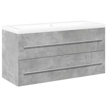 2 Piece Bathroom Furniture Set - Concrete Grey Wood