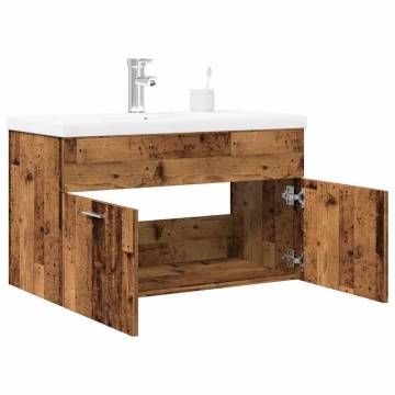 2 Piece Bathroom Furniture Set - Old Wood Engineered Wood