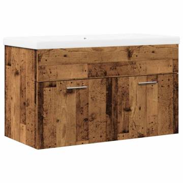 2 Piece Bathroom Furniture Set - Old Wood Engineered Wood