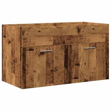 2 Piece Bathroom Furniture Set - Old Wood Engineered Wood