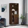 Highboard Brown Oak 69.5x34x180 cm Engineered Wood Colour brown oak Quantity in Package 1 Model 1 glass door 3 drawers 